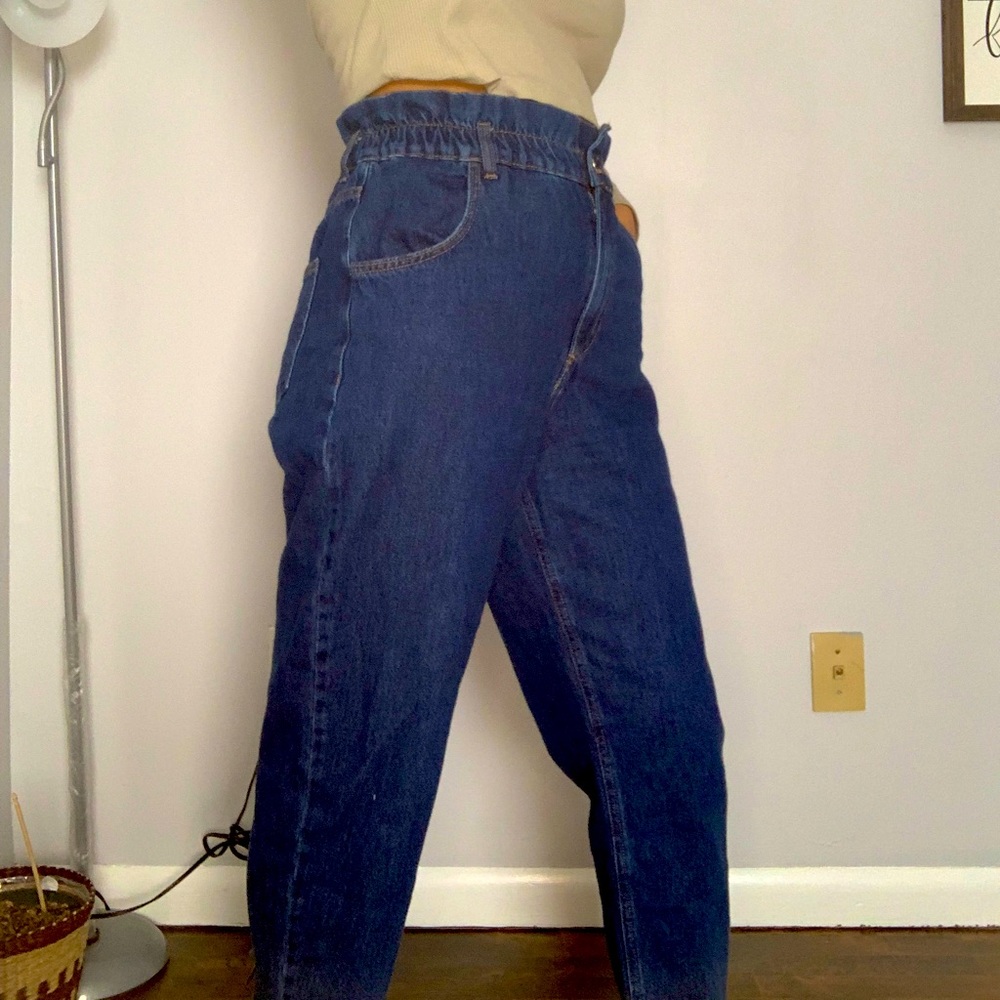 ZARA Paper Bag Blue Jeans - Picture 2 of 8